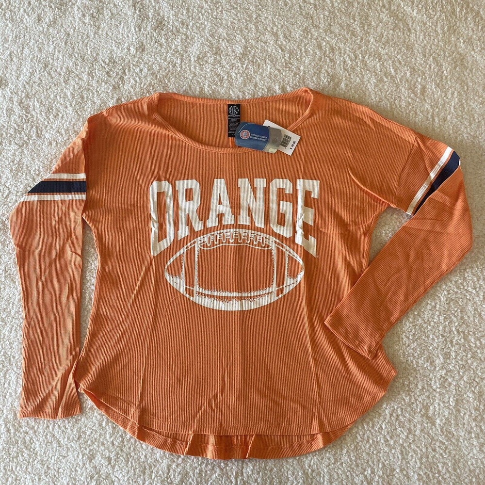 Recycled Karma Women's Large Syracuse Orange Football Fan Long Sleeved Tee Shirt